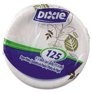 Dixie® Pathways Soak-proof Shield Mediumweight Paper Plates, Wisesize, 8.5" Dia, Green-burgundy, 125-pack, 4 Packs-carton freeshipping - TVN Wholesale